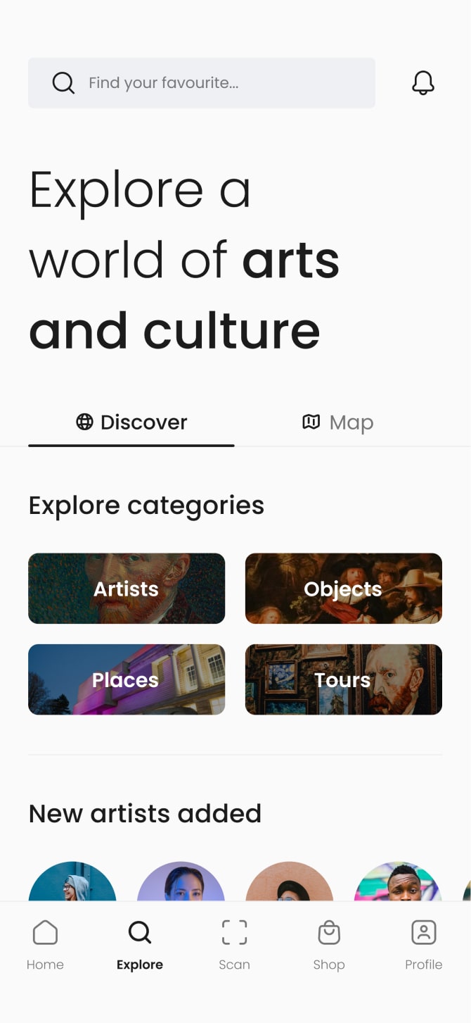 Smartify app National Gallery home page.